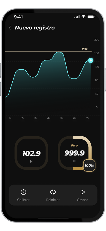 Registro de la fuerza a tiempo real: acciones dinámicas e isométricas